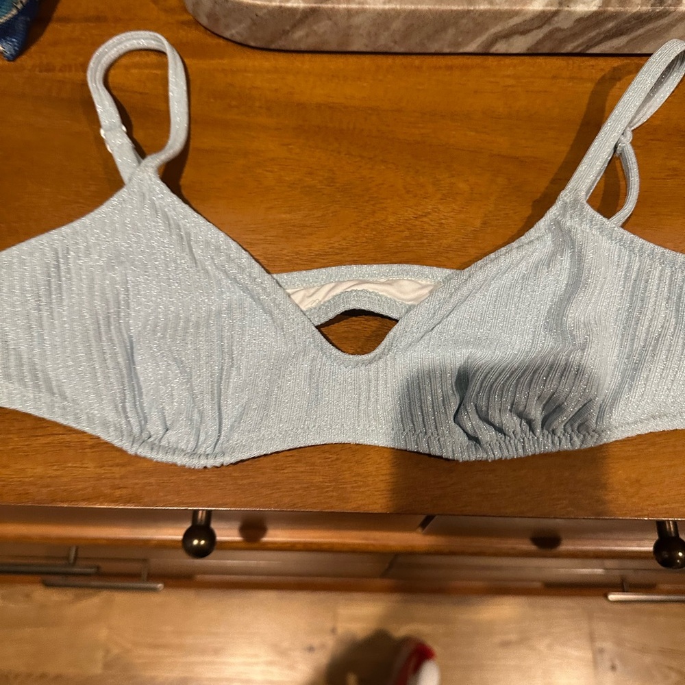 SOLID & STRIPED Blue Bra Bikini Top